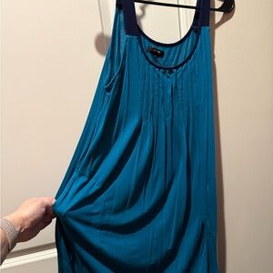 Simply Vera Vera Wang Teal and Navy Blue Sleeveless Dress